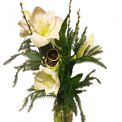 Vita amaryllis - Buketter - Skicka blommor med blombud %city%